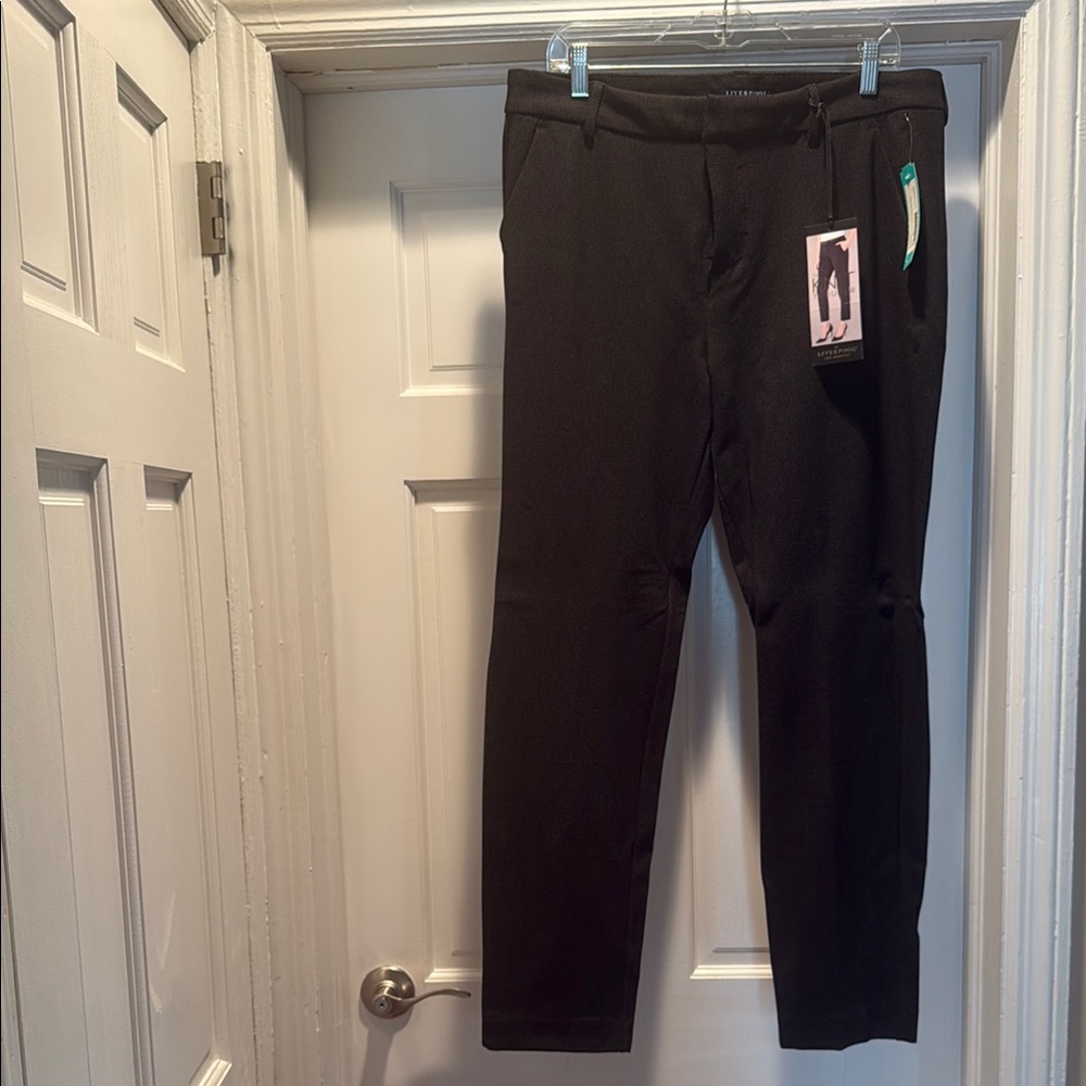 Liverpool Black Cropped Ankle Pants Slim Fit